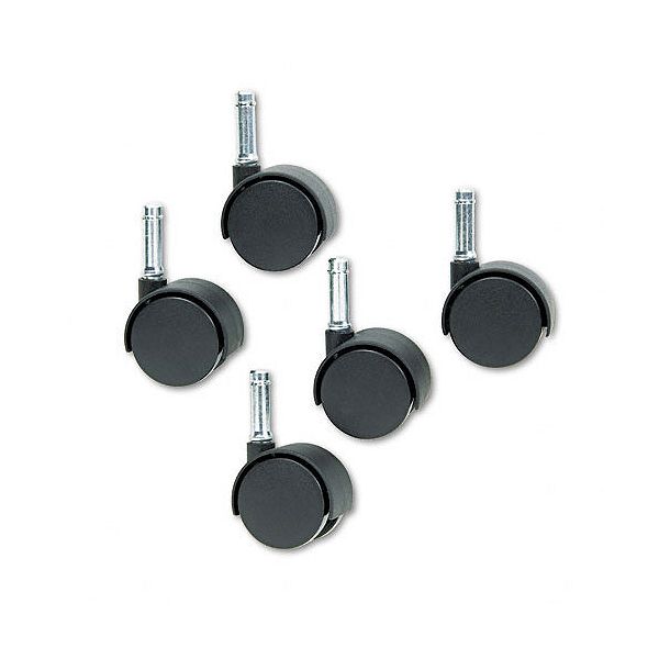 Master Caster Twin Swivelwheel Nylon Casters, Black, Five/Set