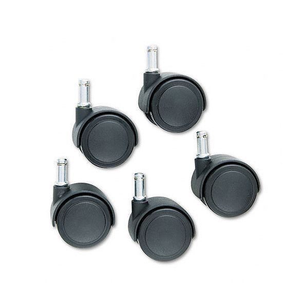 Master Caster Doublewheel Nylon Casters, Round Stem, Matte Black