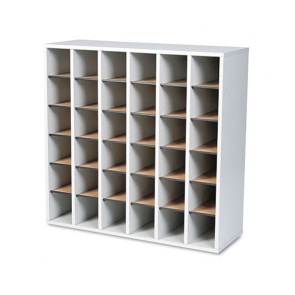 Safco Wood Mail Sorter, Adjustable Dividers, 36 Sections