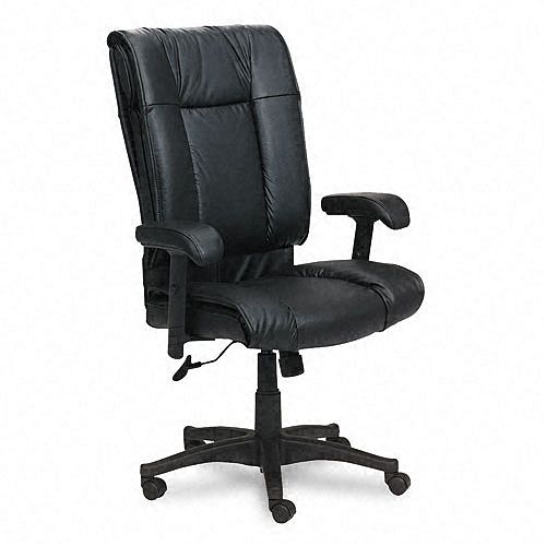 Office Star 93 Series Leather High-Back Executive Chair, Black by 