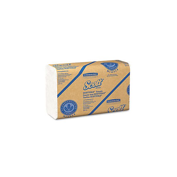 Kimberly-Clark Scottfold M Towels, White, 175 Towels/Pk, 25 Pk/Ct