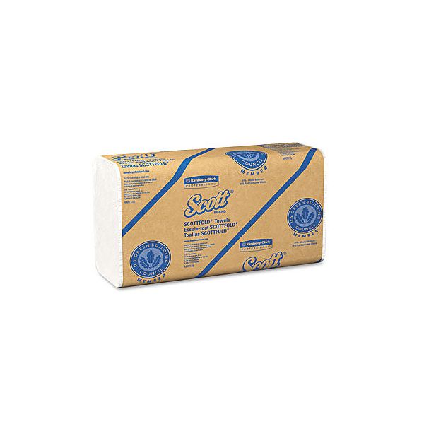 Kimberly-Clark Scottfold M Towels, White, 175 Towels/Pk, 25 Pk/Ct