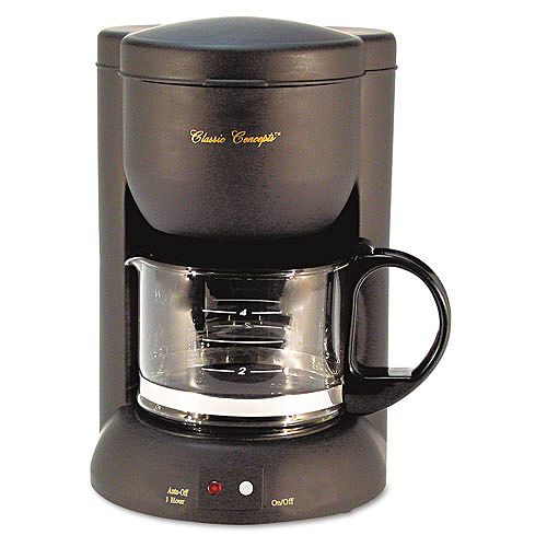 Classic Coffee Concepts Four-Cup Automatic Drip Coffeemaker, Black