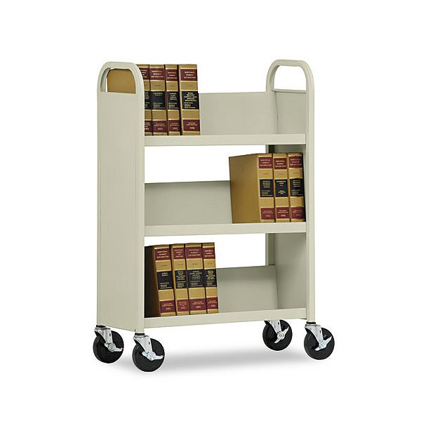 Sandusky Three Shelf Single Sided Book Cart