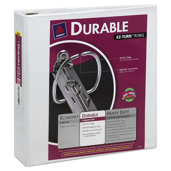 Avery Binder, Durable, EZ-Turn Ring, 2 Inch, 1 binder