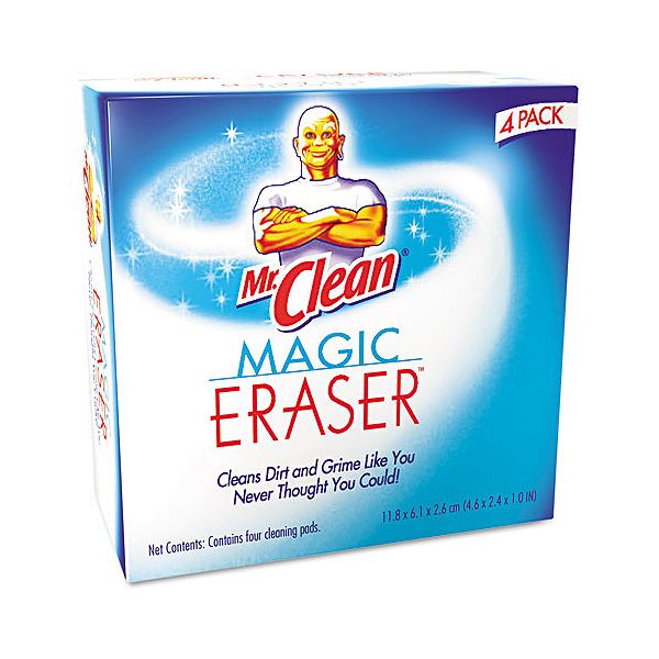Procter & Gamble Mr. Clean Magic Eraser Foam Pad, 3x3, White, 4/box