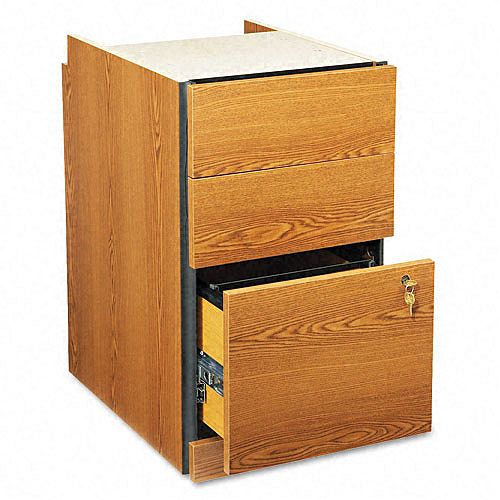 HON 10500 10700 Series Three-Drawer File Pedestal, Oak by 