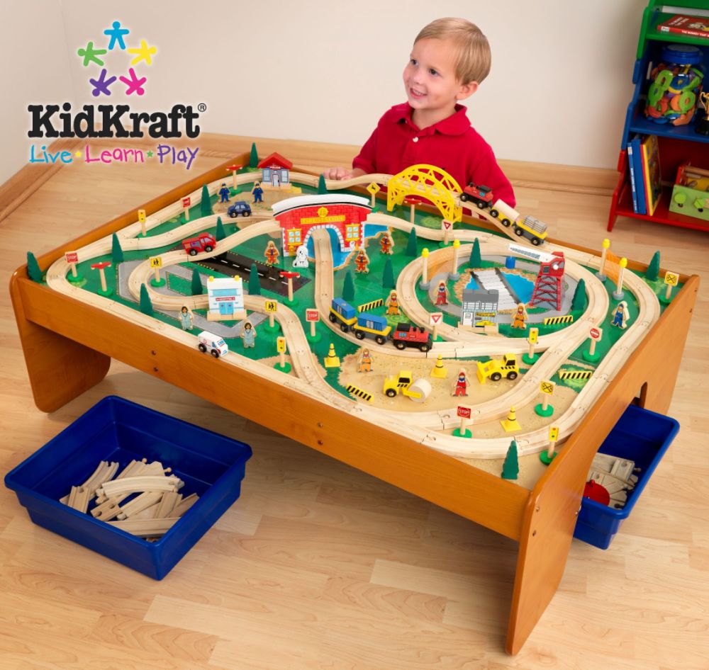 Busy Town Train Table & 145 Pce. Train Set