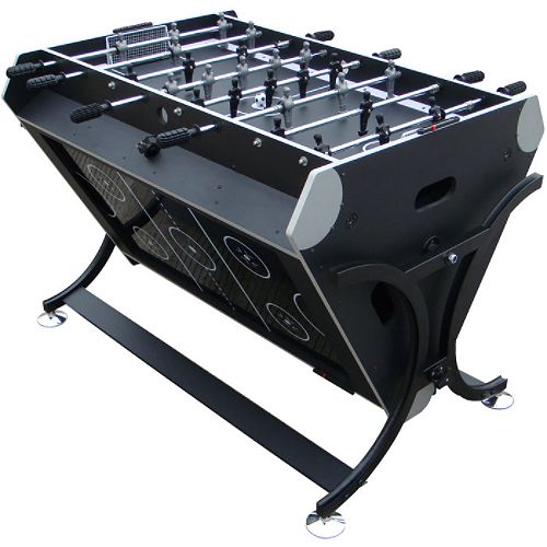 Trademark Deluxe 7 in 1 Rotating Game Table Black and Silver
