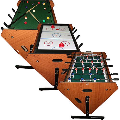Trademark 3 in 1 Rotating Table Game - Billiards, Air Hockey, Foosball