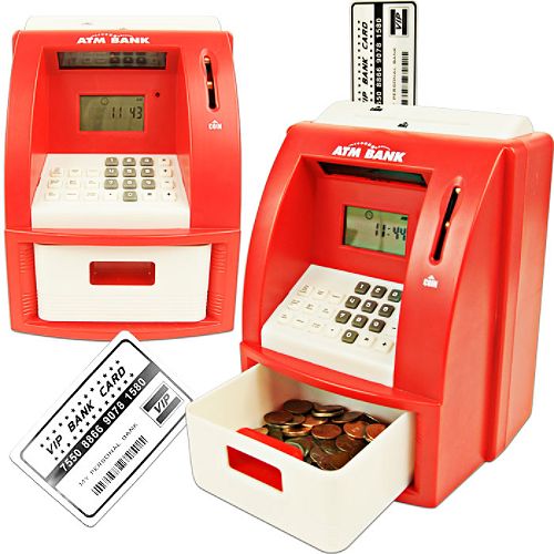 Trademark Deluxe ATM Toy Bank w/ ATM Card Red Best Price