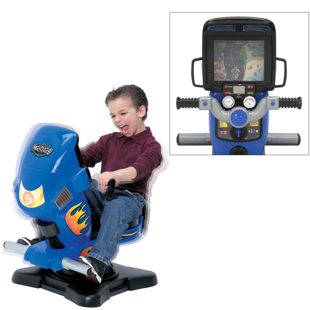 University Games Screen Machine Electric Arcade Motorcycle - Blue
