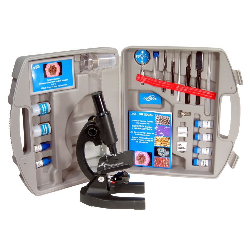 Lab-Quality 98-Piece Metal Microscope with Carry Case