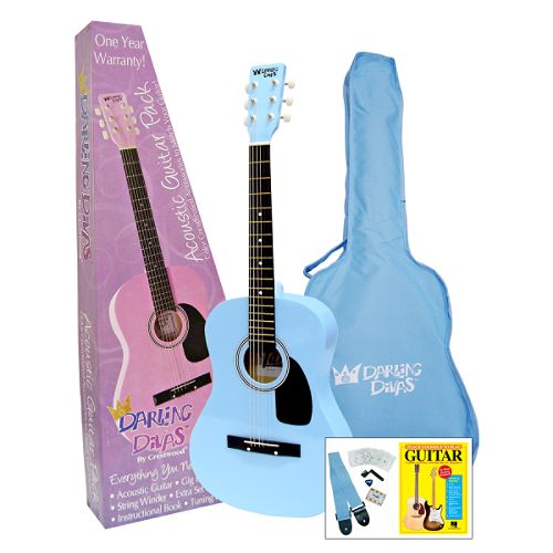 Synsonics Darling Divas 39" Steel String Acoustic Guitar Package - Blue