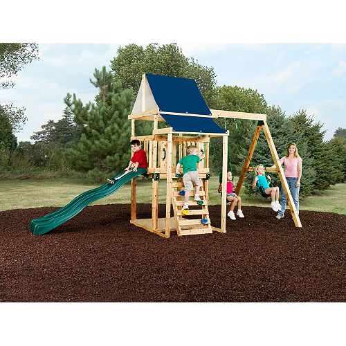 Swing-N-Slide Asheville Wood Complete Ready-to-Assemble Swing Set Kit