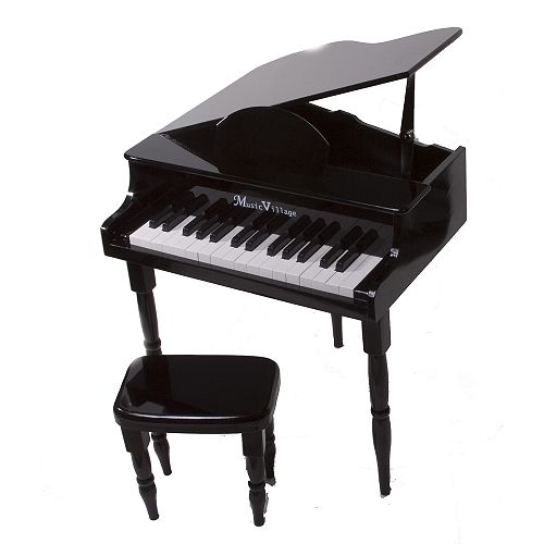 Music Village Kids Black Baby Grand Piano by
