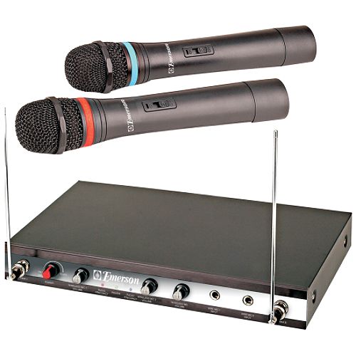 Emerson Wireless Microphone - Dual Channel DVD Karaoke Converter w 30-Song DVD