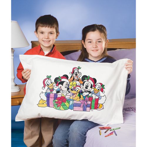 Janlynn Mickey Group Holiday Pillow Case Art
