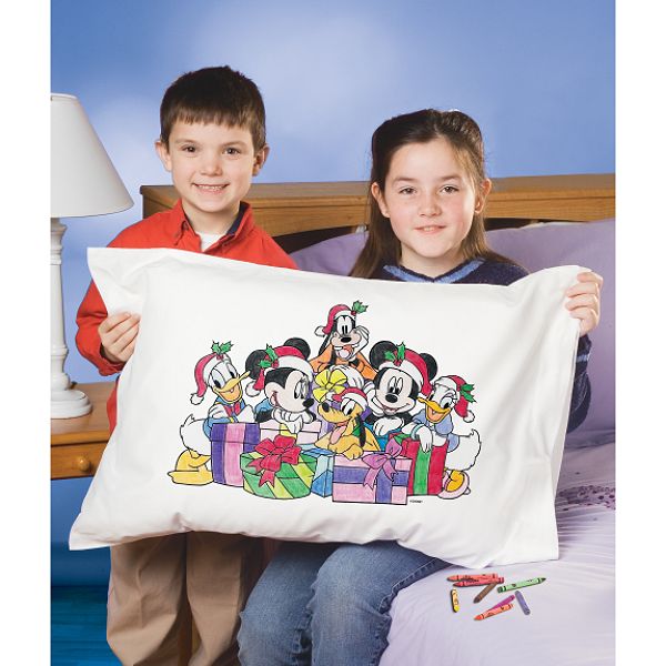 Janlynn Mickey Group Holiday Pillow Case Art