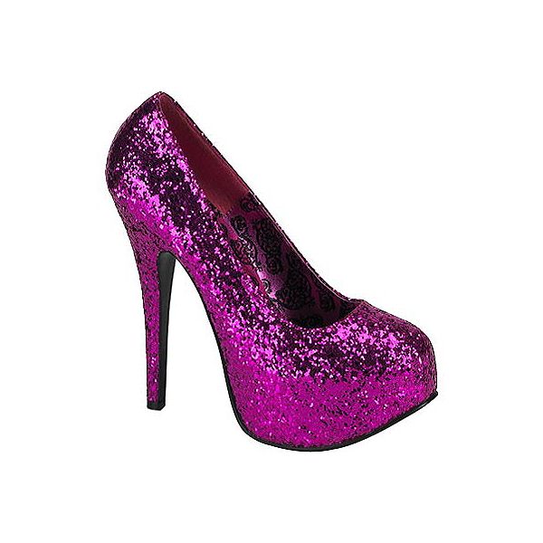 Bordello Women's Teeze 06G - Hot Pink Glitter
