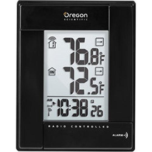 Buy Oregon Scientific Black Wireless Indoor Outdoor Thermometer With Atomic...