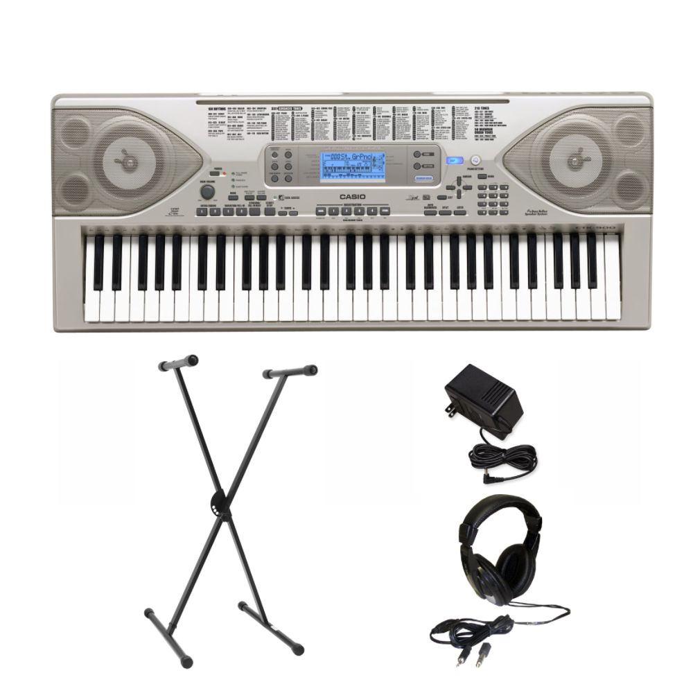 Casio CTK900 Keyboard with Power Supply, Keyboard Stand & Nady Headphones