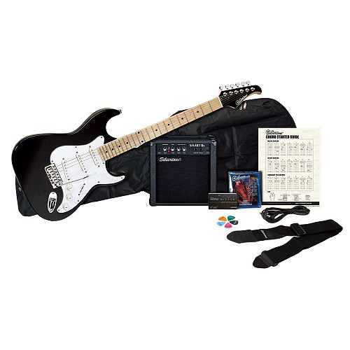 Silvertone SS10 Citation Guitar & Amp Package, Liquid Black