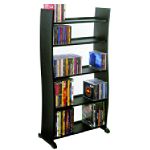 Atlantic Multimedia Rack, Black, Sidewaves, 5 shelf