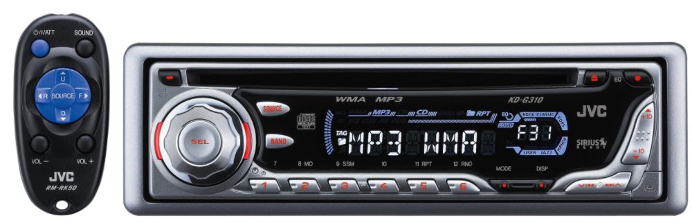 JVC CD Receiver, Detachable Face, Sirius Satellite Radio Ready
