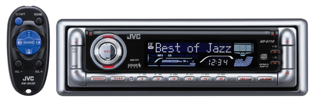 JVC CD Receiver, Detachable Face, Sirius Satellite Radio Ready