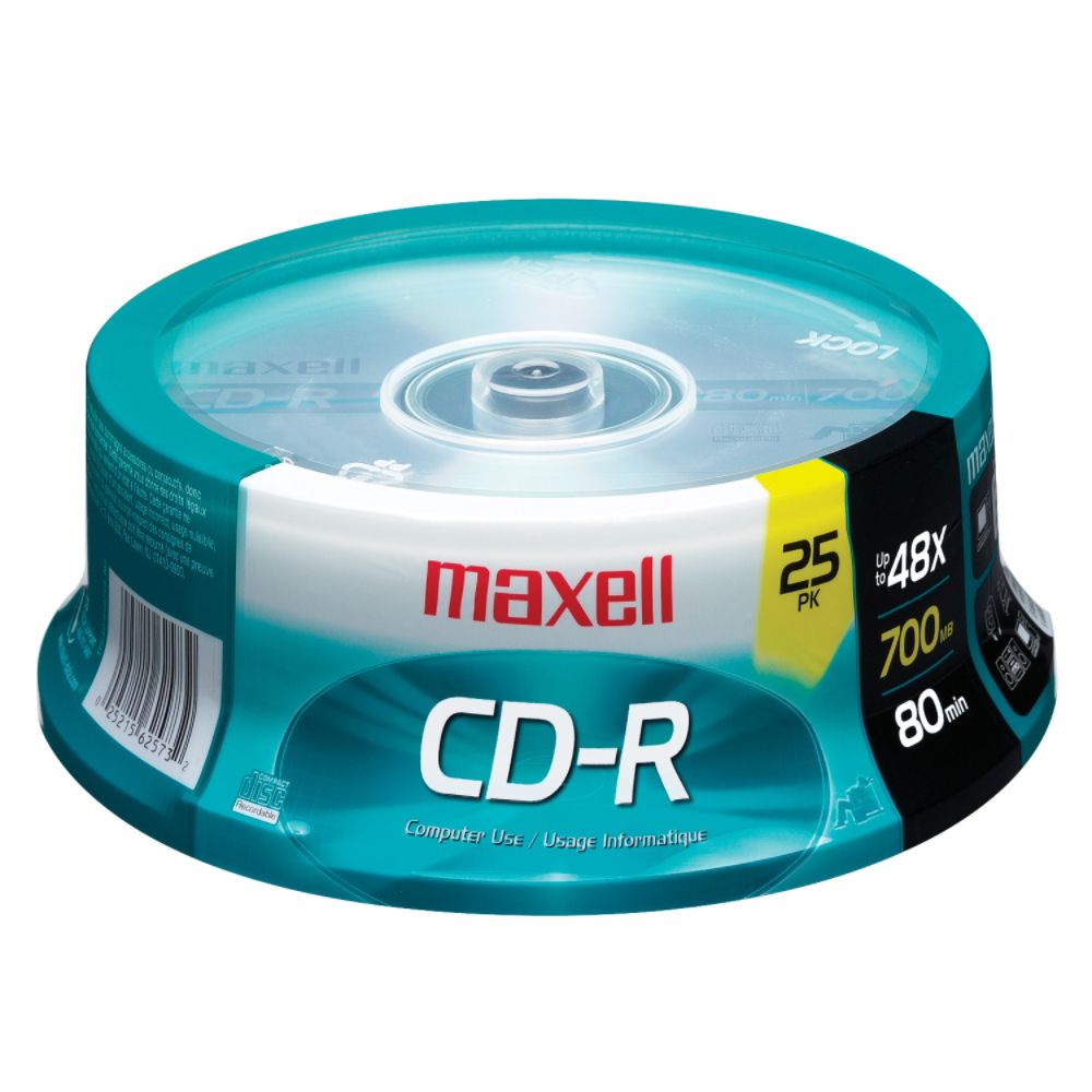 Maxell - CD-R Blank Media, 48X, 80 min./700MB, 25 Pk.
