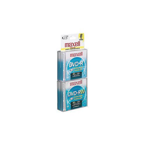 Maxell DVD-R DVD-RW Camcorder Combo Pack, 30 min. 1.4GB, 8 Pk.