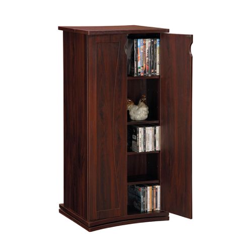 Atlantic Two-Sided Spinning Multimedia Cabinet, Mahogany by 