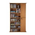 Atlantic Multimedia Cabinet with One-Third Door, Medium Oak