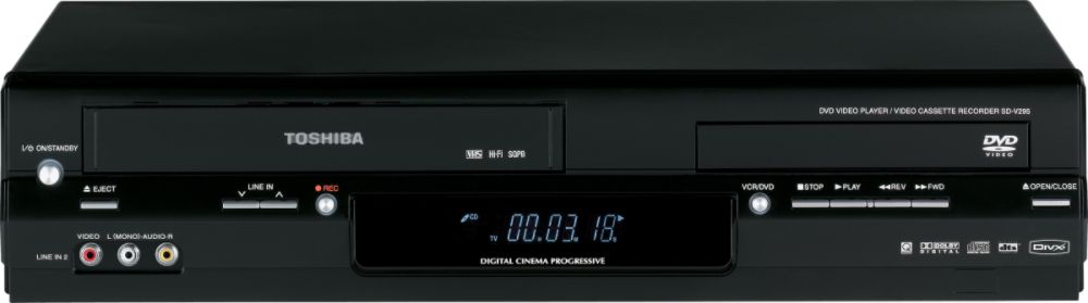 Toshiba 1-Disc DVD/VCR Combo Player, Black