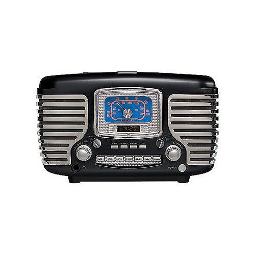 Crosley Corsair Clock Radio with CD Player & AM FM Radio, Black