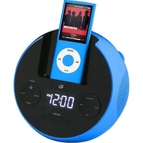 GPX AM FM Clock Radio w  iPod Dock - Blue