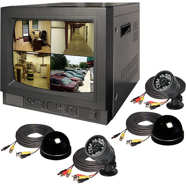 Security Labs 14" Color Quad Observation System With 4 Cameras