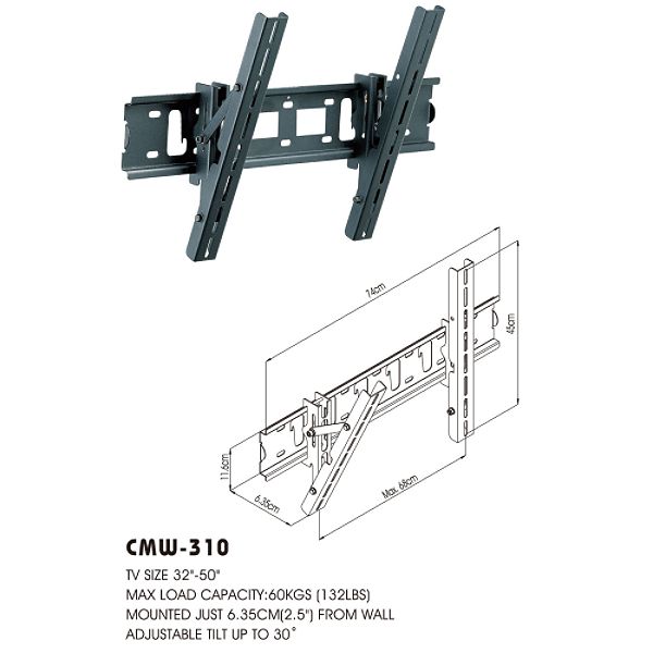 DIAMOND CMW310 Flat Panel TV Wall Mount with Adjustable Tilt Up to