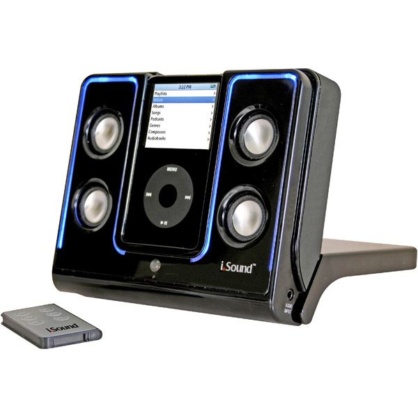 i.Sound - Black Foldable 4x Glow Portable Speakers