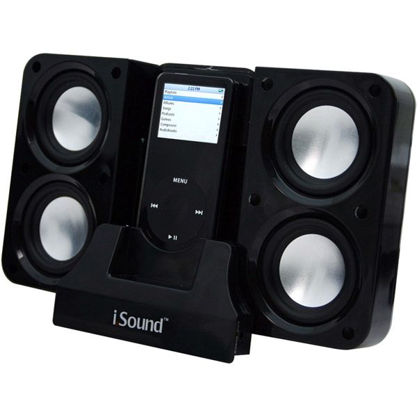 i.Sound - Black Foldable 4x Portable Speaker