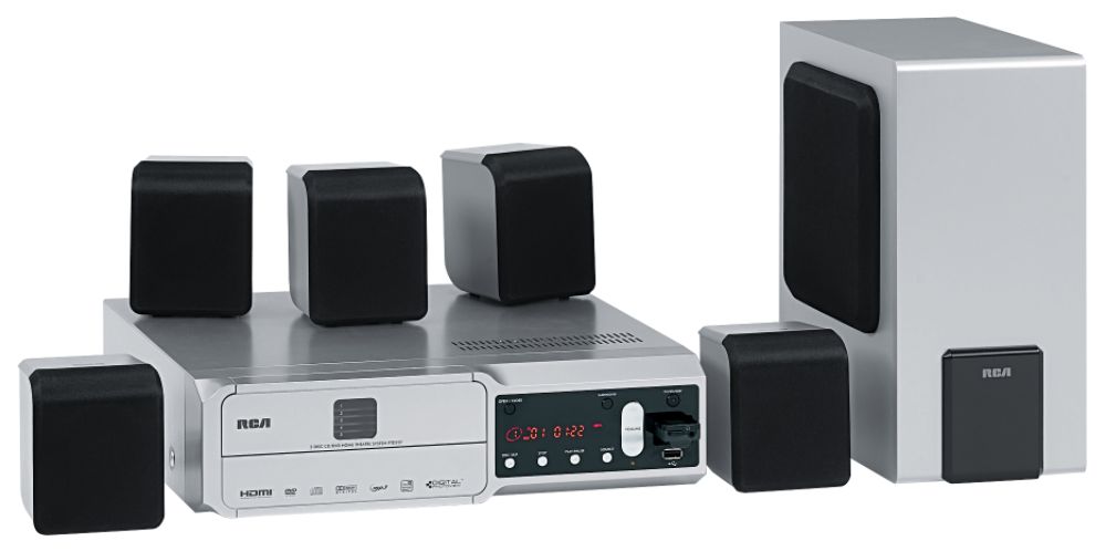 RCA - 6 Speaker 5 Disc Changer Home Theater System, 250W