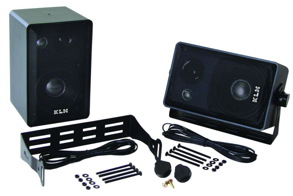 KLH - 4 in. Speakers, 3-Way, Indoor/Outdoor Multipurpose, 40 watts