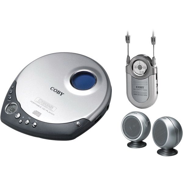Coby Slim Personal CD Player With Mini AM/FM Pocket Radio And Speaker System