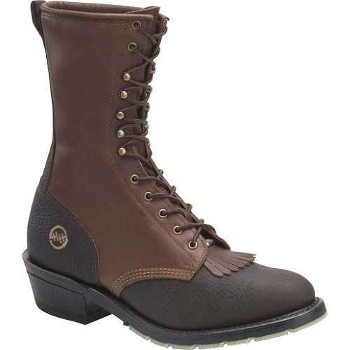 Double-H Boot Company Men's 10in Full Grain Leather Packer - Dark Brown (9625) Best Price