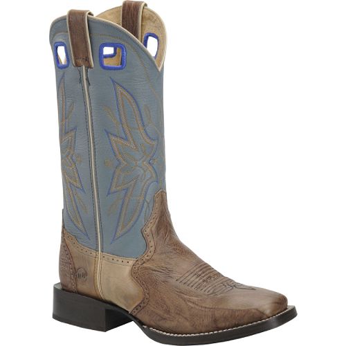 Double-H Boot Company Men's 12in Wide Square Buckaroo - Tan and Sky (DH1518) Best Price