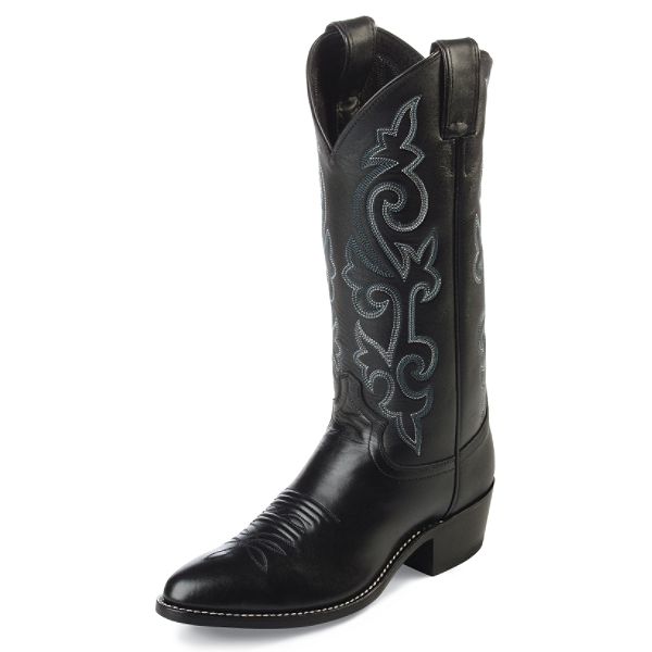 Justin Men's Black London Calf Western Boot