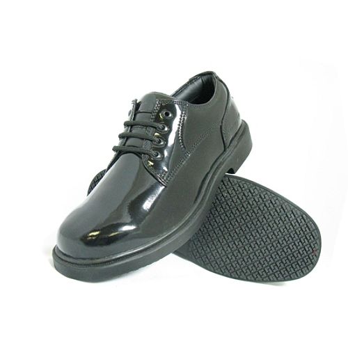 Genuine Grip Men's Slip-Resistant Oxfords Work Shoes #7105 Patent Black Best Price