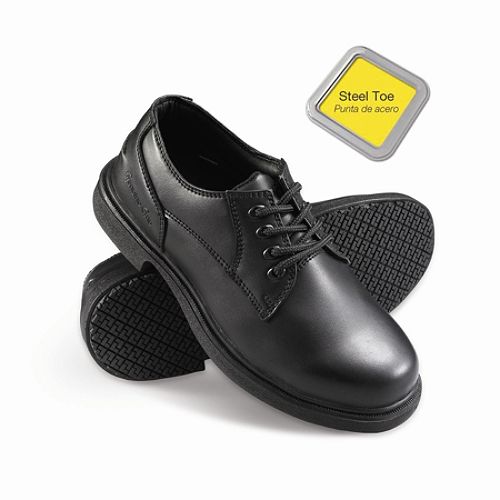 Genuine Grip Men's Slip-Resistant Steel Toe Oxfords Work Shoes #7110 Black Best Price