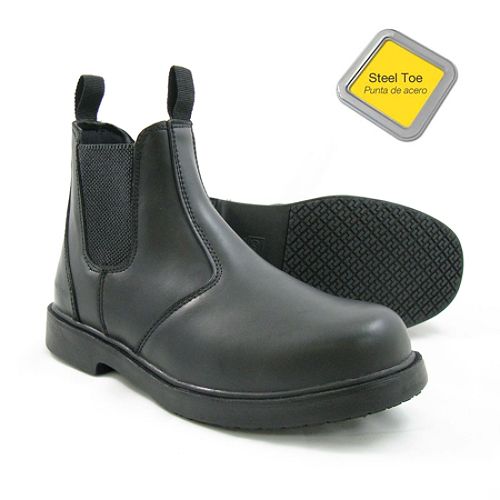 Genuine Grip Men's Slip-Resistant Steel Toe Twin Gore Work Boots #7140 Black Best Price